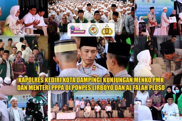 Kapolres Kediri Kota Dampingi Kunjungan Menko PMK dan Menteri PPPA di Ponpes Lirboyo dan Al Falah Ploso Kapolres Kediri Kota Dampingi Kunjungan Menko PMK dan Menteri PPPA di Ponpes Lirboyo dan Al Falah Ploso
