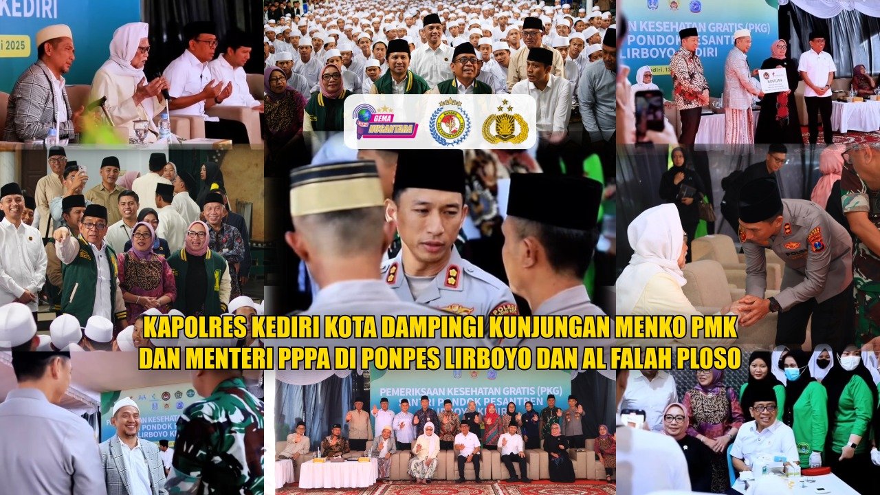Kapolres Kediri Kota Dampingi Kunjungan Menko PMK dan Menteri PPPA di Ponpes Lirboyo dan Al Falah Ploso