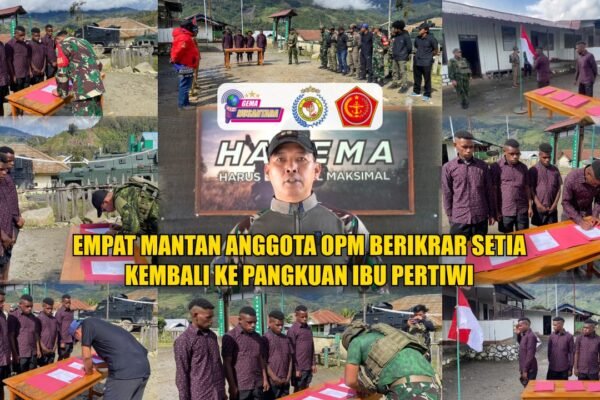 Empat Mantan Anggota OPM Berikrar Setia Kembali ke Pangkuan Ibu Pertiwi