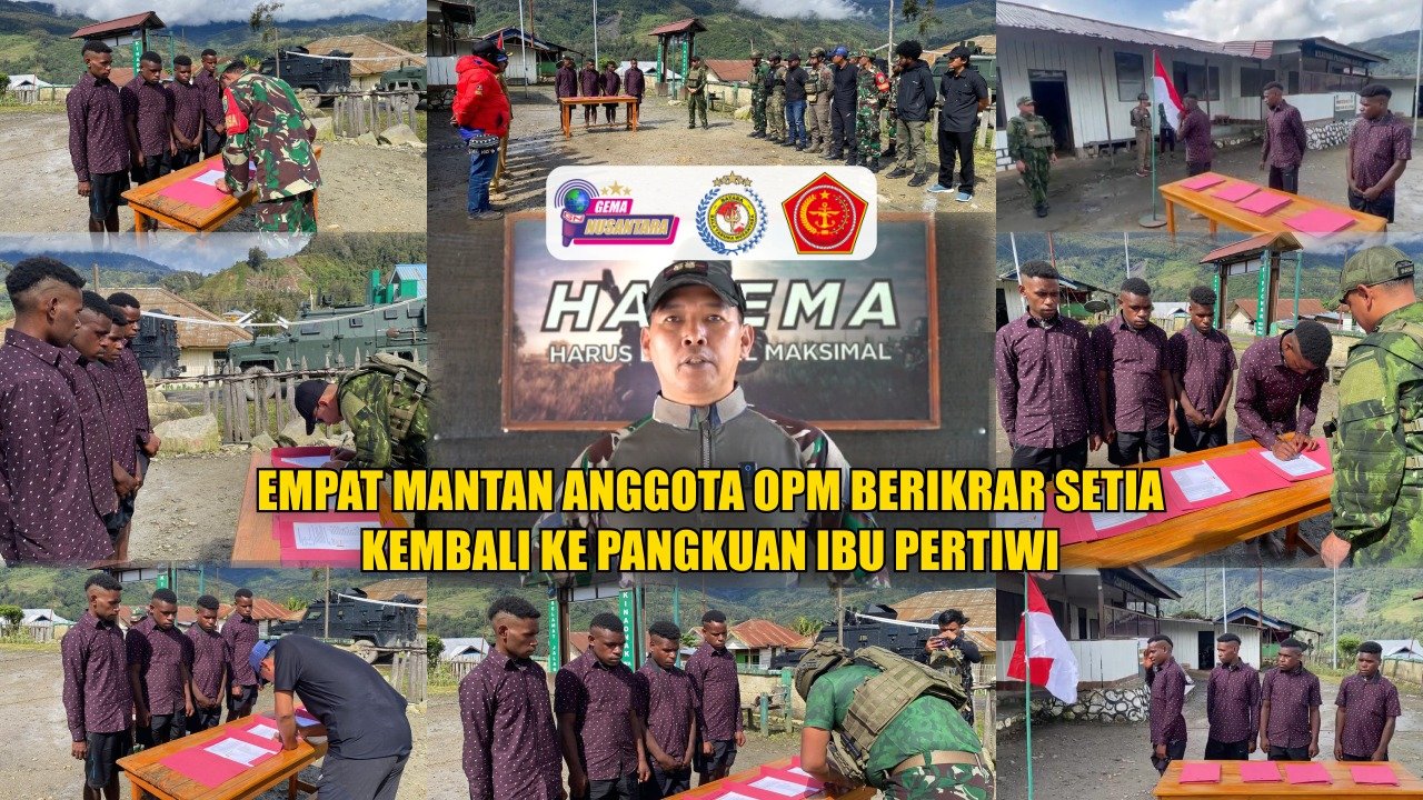 Empat Mantan Anggota OPM Berikrar Setia Kembali ke Pangkuan Ibu Pertiwi