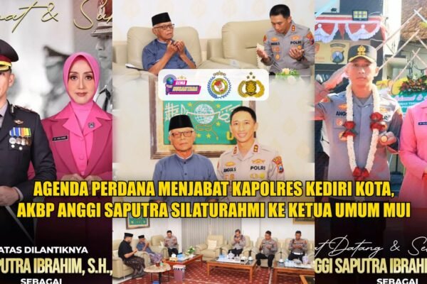 Agenda Perdana Menjabat Kapolres Kediri Kota, AKBP Anggi Saputra Silaturahmi ke Ketua Umum MUI
