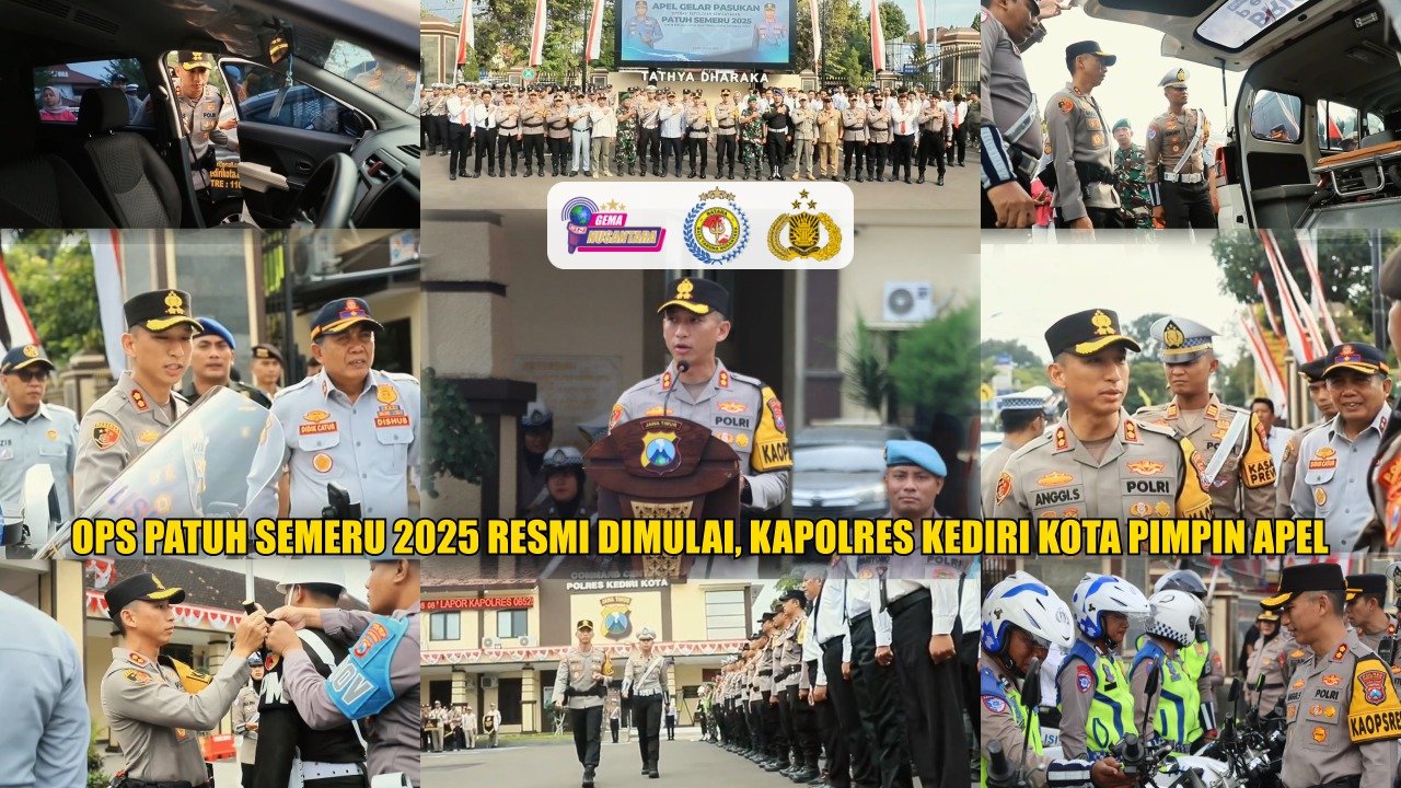 OPS PATUH SEMERU 2025 RESMI DIMULAI, KAPOLRES KEDIRI KOTA PIMPIN APEL.