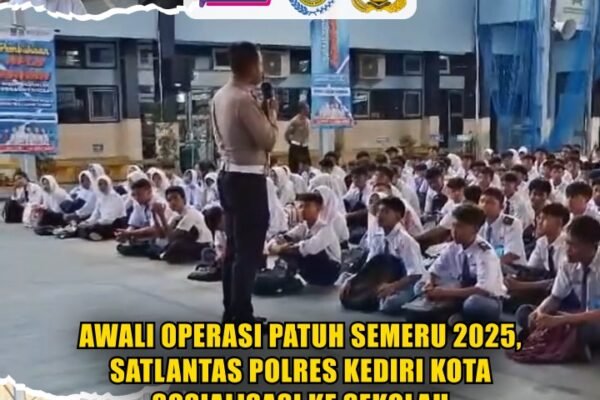 Awali Operasi Patuh Semeru 2025, Satlantas Polres Kediri Kota Sosialisasi Ke Sekolah