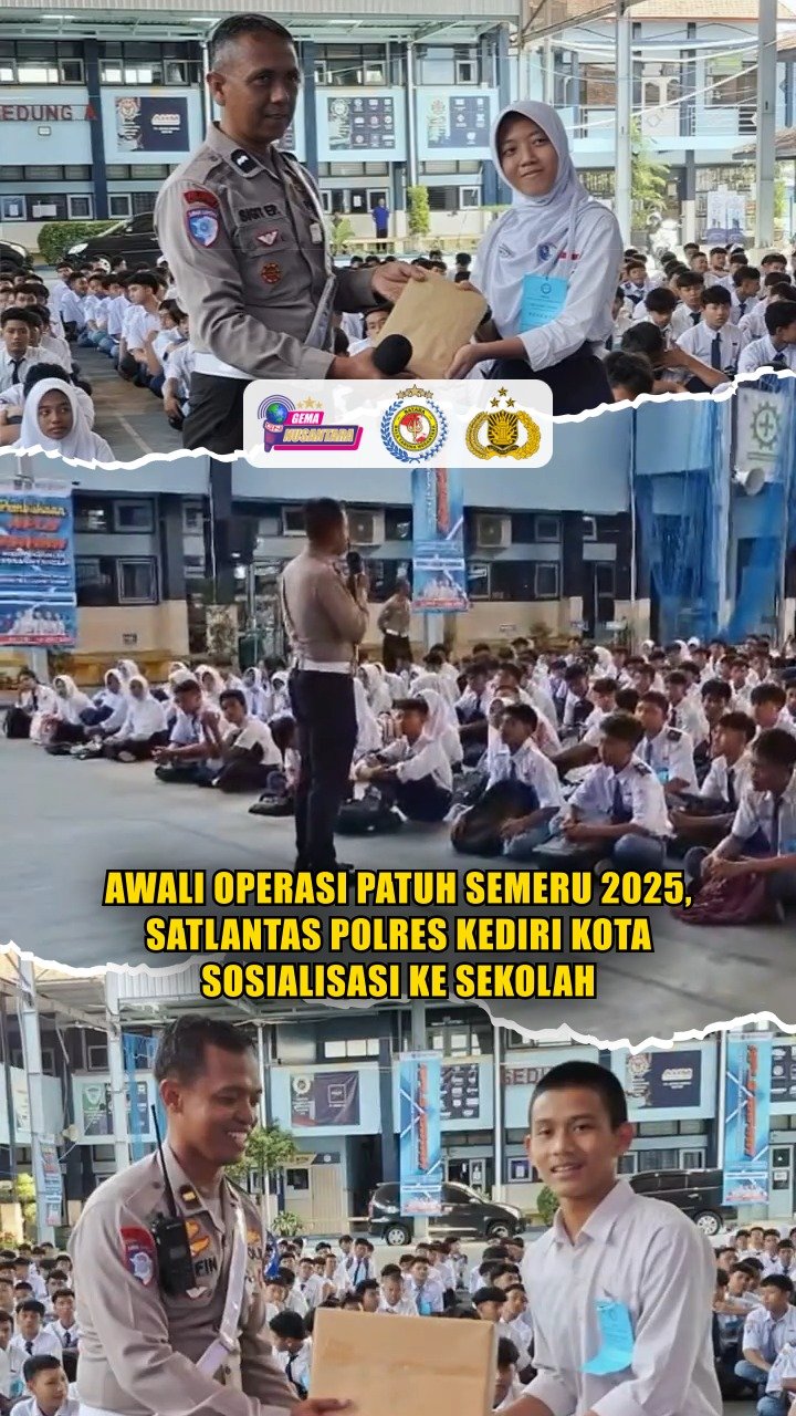 Awali Operasi Patuh Semeru 2025, Satlantas Polres Kediri Kota Sosialisasi Ke Sekolah