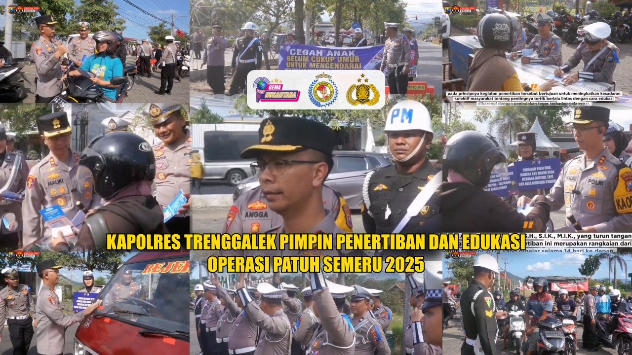 Kapolres Trenggalek Pimpin Penertiban dan Edukasi Operasi Patuh Semeru 2025