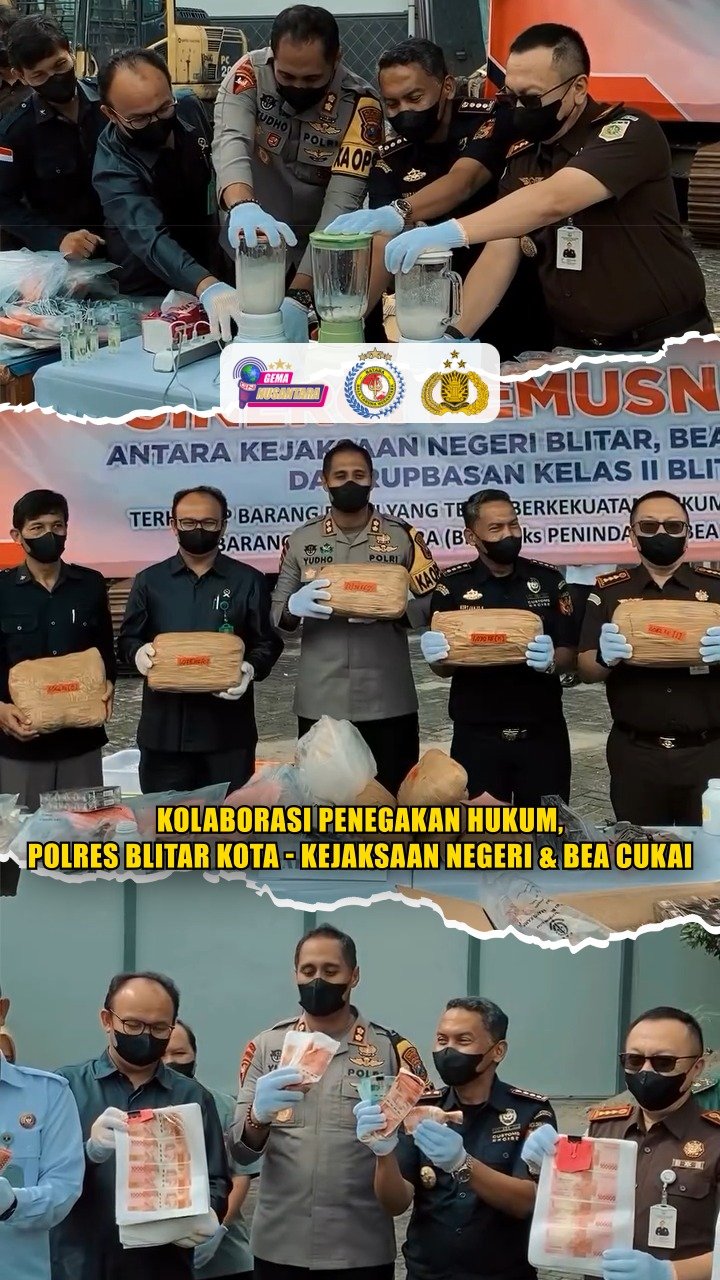 Kolaborasi Penegakan Hukum, Polres Blitar Kota - Kejaksaan Negeri & Bea Cukai.