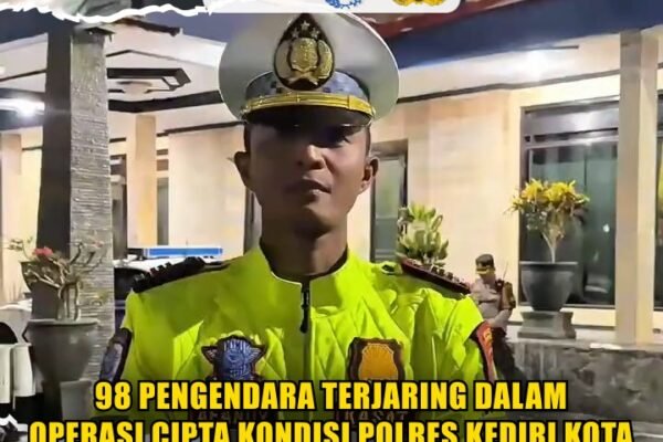 98 Pengendara Terjaring Dalam Operasi Cipta Kondisi Polres Kediri Kota
