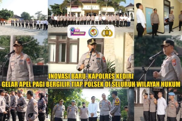Inovasi Baru, Kapolres Kediri Gelar Apel Pagi Bergilir Tiap Polsek di Seluruh Wilayah Hukum.