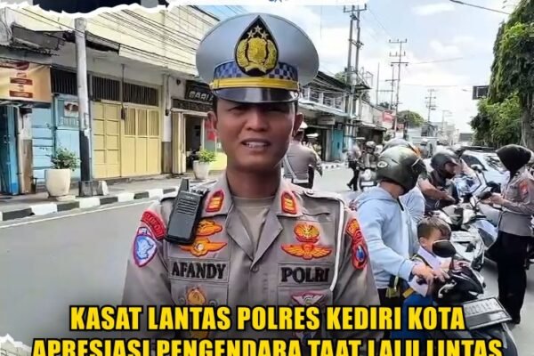 Kasat Lantas Polres Kediri Kota Apresiasi Pengendara Taat Lalu Lintas