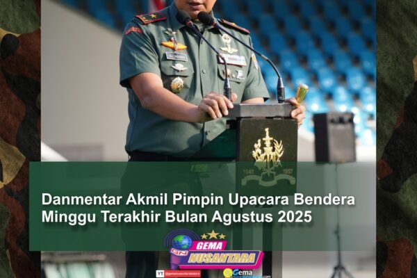 Danmentar Akmil Pimpin Upacara Bendera  Minggu Terakhir Bulan Agustus 2025
