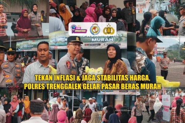 Tekan Inflasi & Jaga Stabilitas Harga, Polres Trenggalek Gelar Pasar Beras Murah
