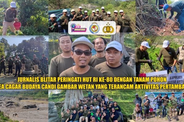 Jurnalis Blitar Peringati HUT RI ke-80 dengan Tanam Pohon
