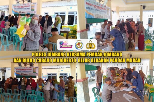Polres Jombang Bersama Pemkab Jombang dan Bulog Cabang Mojokerto, Gelar Gerakan Pangan Murah