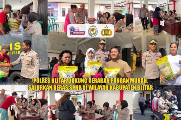Polres Blitar Dukung Gerakan Pangan Murah, Salurkan Beras SPHP di Wilayah Kabupaten Blitar
