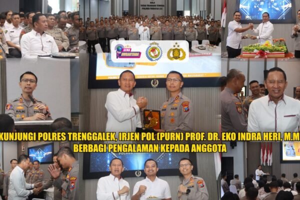 Kunjungi Polres Trenggalek, Irjen Pol (Purn) Prof. Dr. Eko Indra Heri, M.M. Berbagi Pengalaman Kepada Anggota