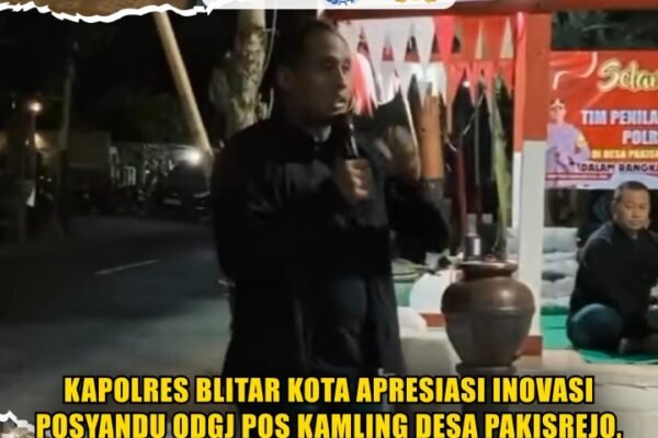 Kapolres Blitar Kota Apresiasi Inovasi Posyandu ODGJ Pos Kamling Desa Pakisrejo, Kecamatan Srengat.