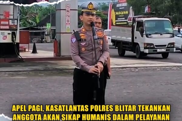 Apel Pagi, Kasatlantas Polres Blitar Tekankan Anggota Akan Sikap Humanis Dalam Pelayanan