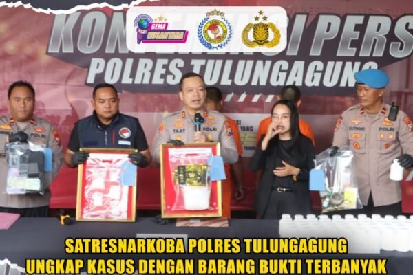 Satresnarkoba Polres Tulungagung Ungkap Kasus Dengan Barang Bukti Terbanyak