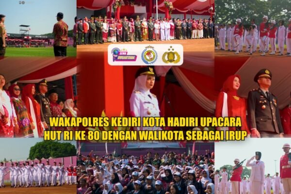 Wakapolres Kediri Kota Hadiri Upacara HUT RI ke 80 Dengan Walikota Sebagai Irup