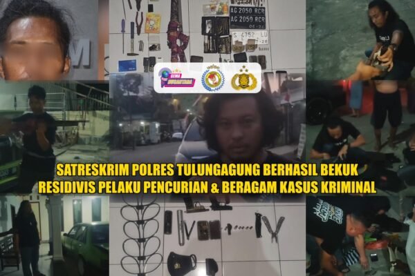 Satreskrim Polres Tulungagung Berhasil Bekuk Residivis Pelaku Pencurian & Beragam Kasus Kriminal