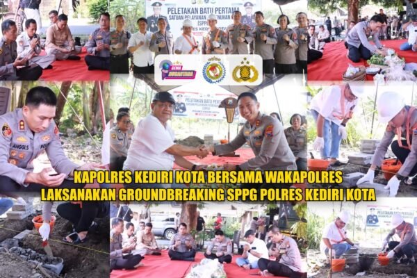 Kapolres Kediri Kota Bersama Wakapolres Laksanakan Groundbreaking SPPG Polres Kediri Kota