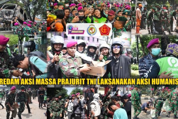 Redam Aksi Massa Prajurit TNI Laksanakan Aksi Humanis