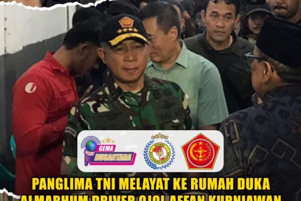 Panglima TNI Melayat ke Rumah Duka Almarhum Driver Ojol Affan Kurniawan