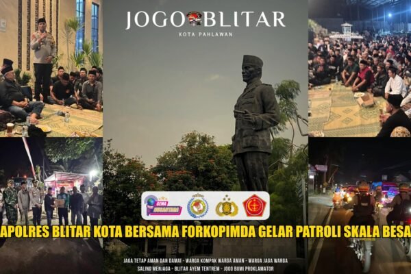 Kapolres Blitar Kota Bersama Forkopimda Gelar Patroli Skala Besar