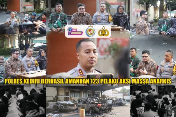Polres Kediri Berhasil Amankan 123 Pelaku Aksi Massa Anarkis