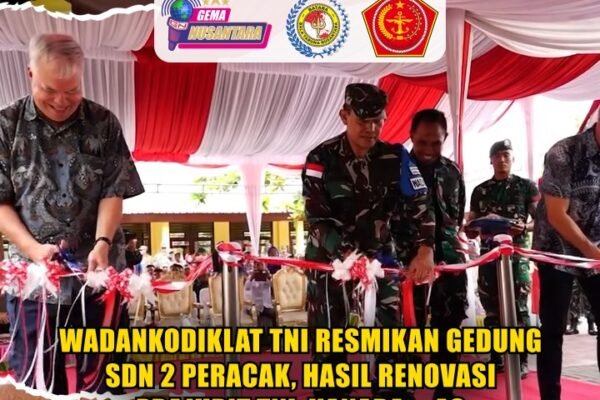 Wadankodiklat TNI Resmikan Gedung SDN 2 Peracak, Hasil Renovasi Prajurit TNI, Kanada & AS