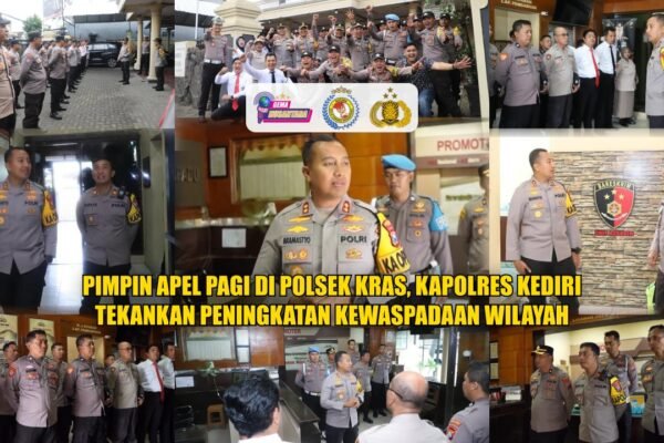 Pimpin Apel Pagi Di Polsek Kras, Kapolres Kediri Tekankan Peningkatan Kewaspadaan Wilayah