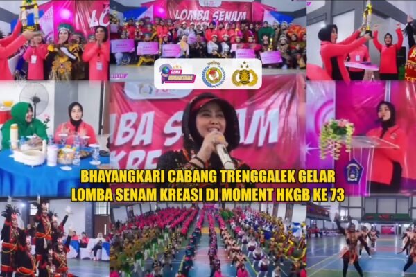Bhayangkari Cabang Trenggalek Gelar Lomba Senam Kreasi di Moment HKGB ke 73