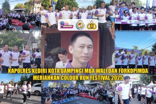 Kapolres Kediri Kota Dampingi Mba Wali dan Forkopimda Meriahkan Colour Run Festival 2025