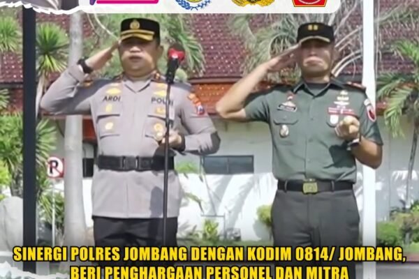 Sinergi Polres Jombang Dengan Kodim 0814/ Jombang, Beri Penghargaan Personel Dan Mitra