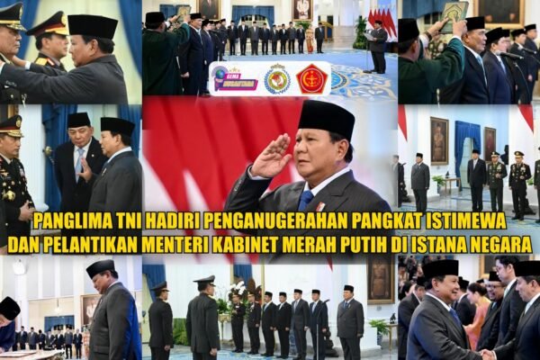 Panglima TNI Hadiri Penganugerahan Pangkat Istimewa dan Pelantikan Menteri Kabinet Merah Putih di Istana Negara
