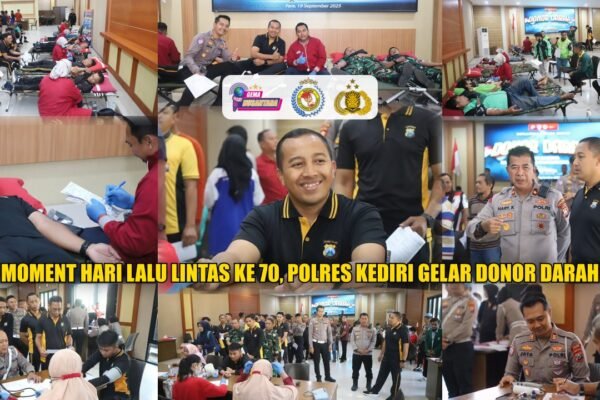 Moment Hari Lalu Lintas Ke 70, Polres Kediri Gelar Donor Darah