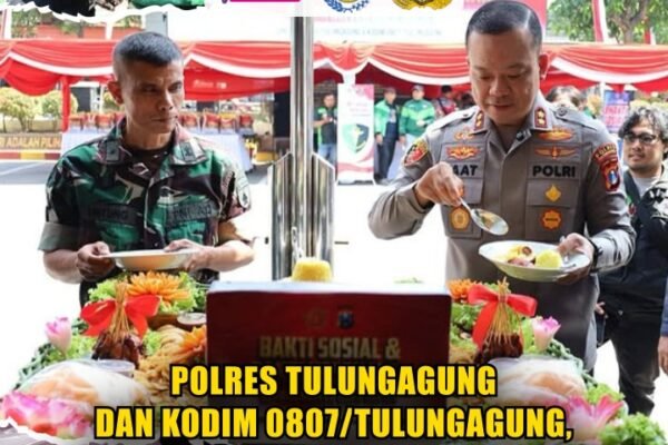 Polres Tulungagung dan Kodim 0807/Tulungagung, Gelar Baksos & Bakkes Untuk Ojol