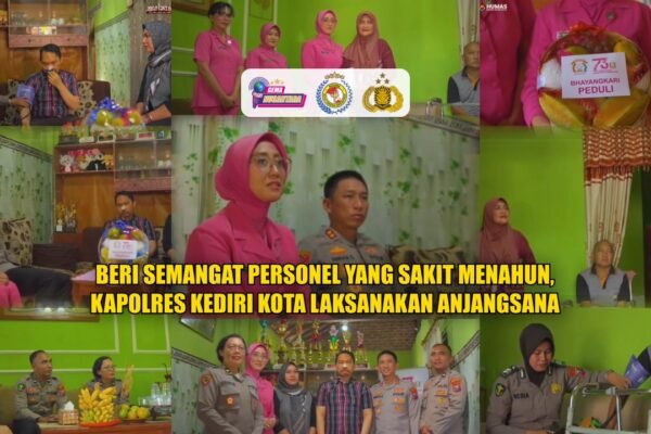 Beri Semangat Personel Yang Sakit Menahun, Kapolres Kediri Kota Laksanakan Anjangsana