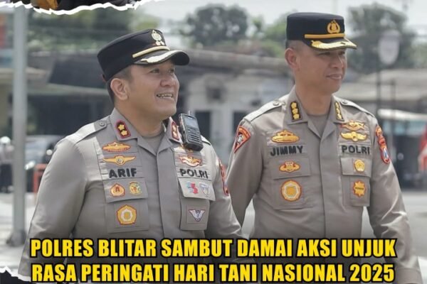 Polres Blitar Sambut Damai Aksi Unjuk Rasa Peringati Hari Tani Nasional 2025