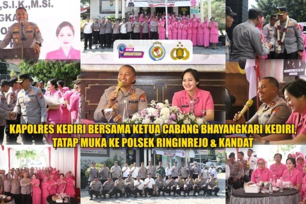 Kapolres Kediri Bersama Ketua Cabang Bhayangkari Kediri, Tatap Muka ke Polsek Ringinrejo & Kandat