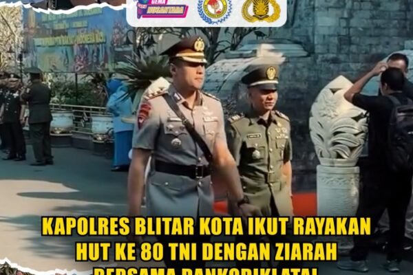 Kapolres Blitar Kota Ikut Rayakan HUT ke 80 TNI dengan Ziarah Bersama Dankodiklatal