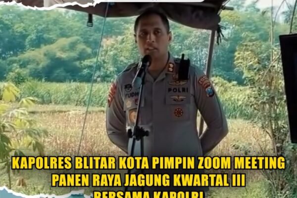 Kapolres Blitar Kota Pimpin Zoom Meeting Panen Raya Jagung Kwartal III Bersama Kapolri