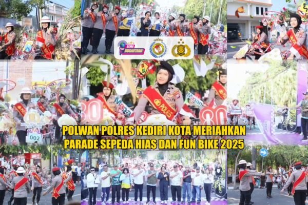 Polwan Polres Kediri Kota Meriahkan Parade Sepeda Hias dan Fun Bike 2025