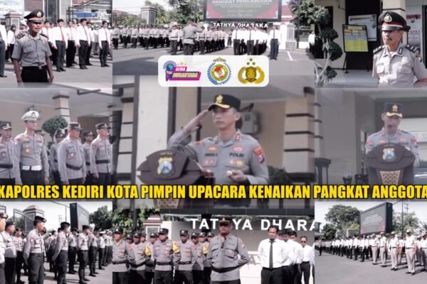 Kapolres Kediri Kota Pimpin Upacara Kenaikan Pangkat Anggota
