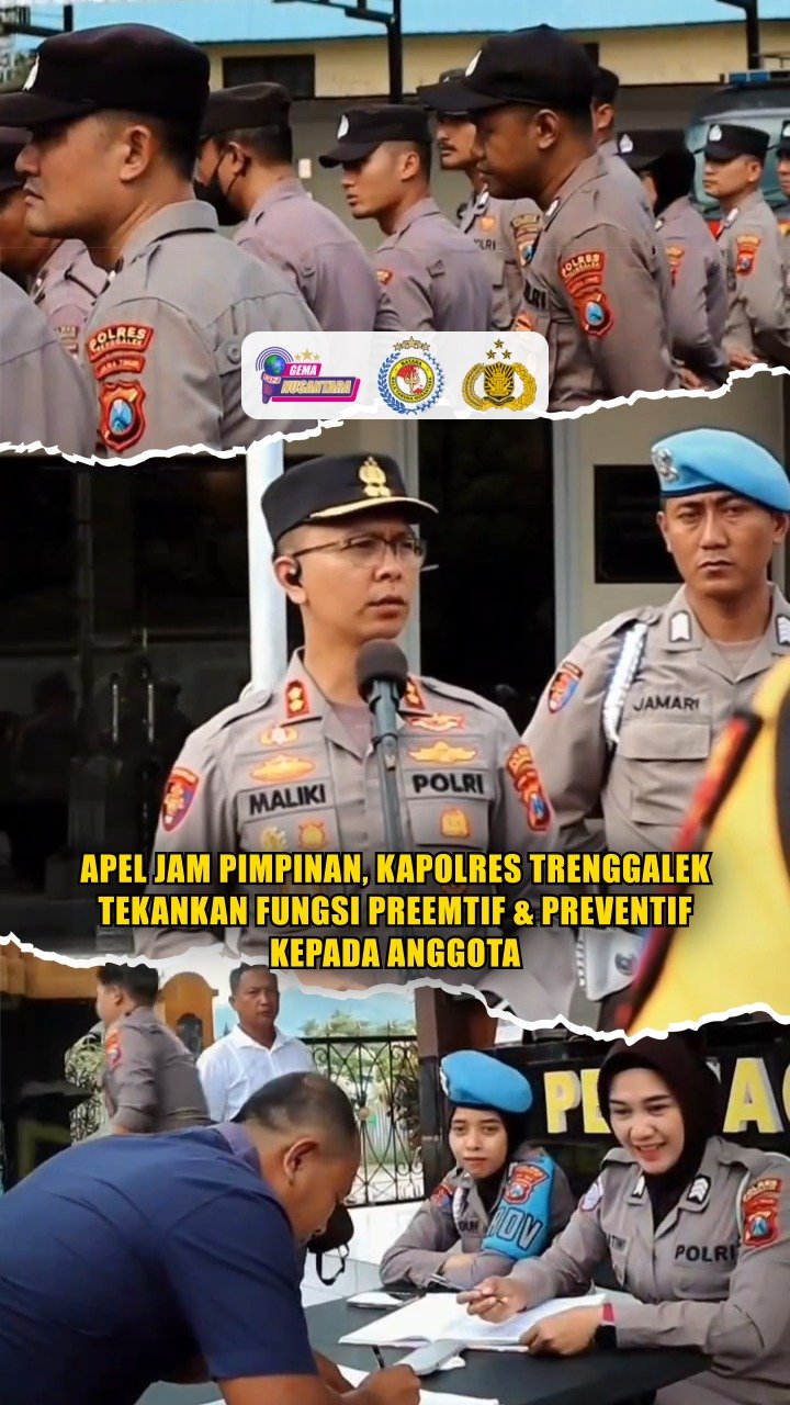 Apel Jam Pimpinan, Kapolres Trenggalek Tekankan Fungsi Preemtif & Preventif Kepada Anggota