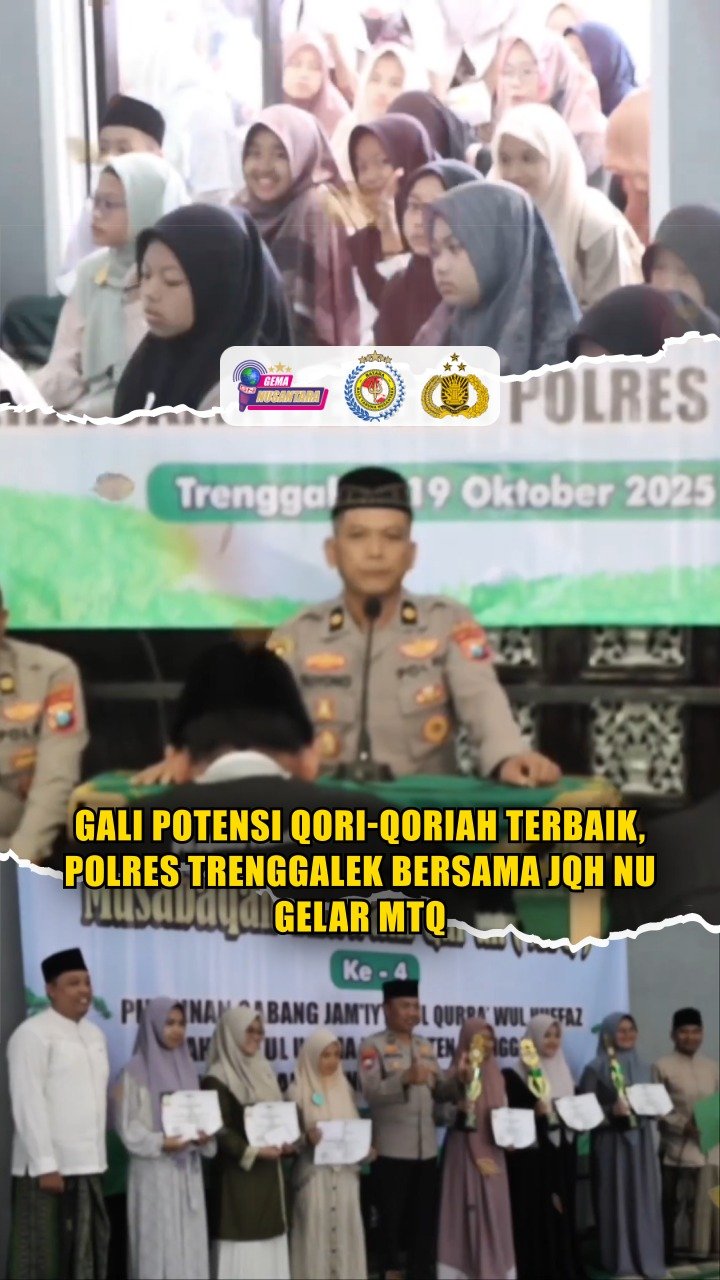 Gali Potensi Qori-qoriah Terbaik, Polres Trenggalek Bersama JQH NU Gelar MTQ
