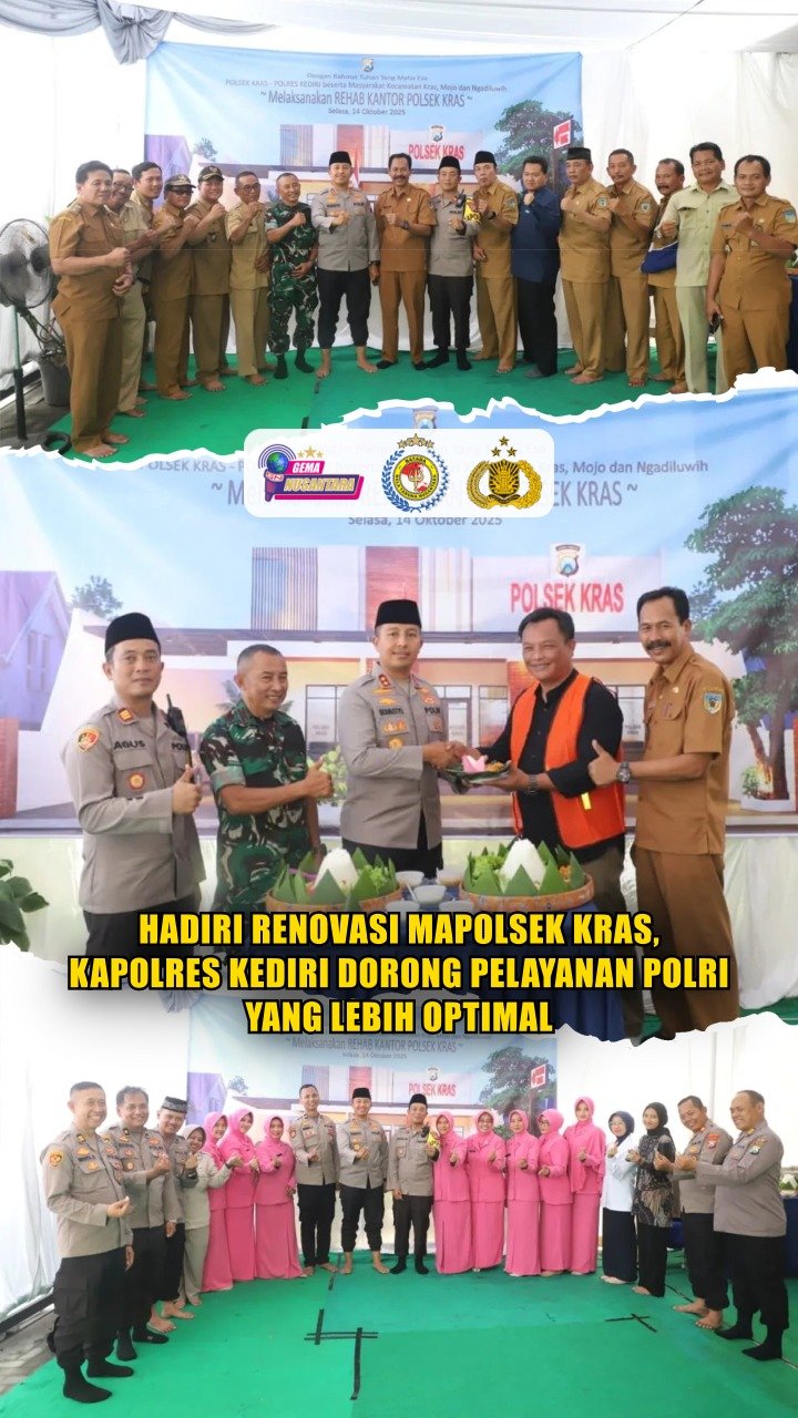 Hadiri Renovasi Mapolsek Kras, Kapolres Kediri Dorong Pelayanan Polri yang Lebih Optimal