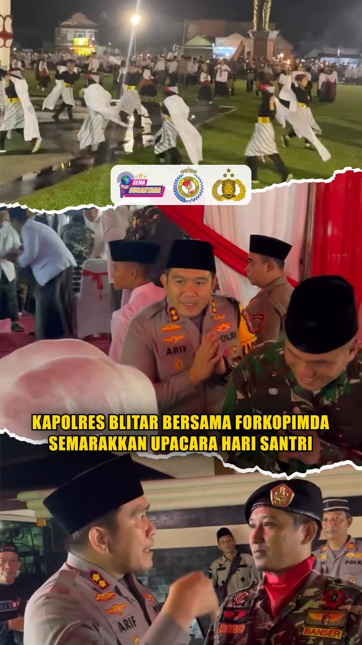 Kapolres Blitar Bersama Forkopimda Semarakkan Upacara Hari Santri