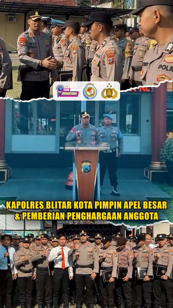 Kapolres Blitar Kota Pimpin Apel Besar & Pemberian Penghargaan Anggota