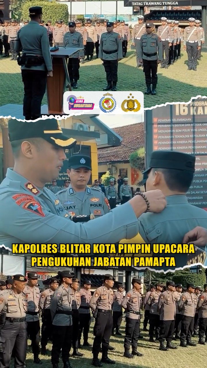 Kapolres Blitar Kota Pimpin Upacara Pengukuhan Jabatan Pamapta